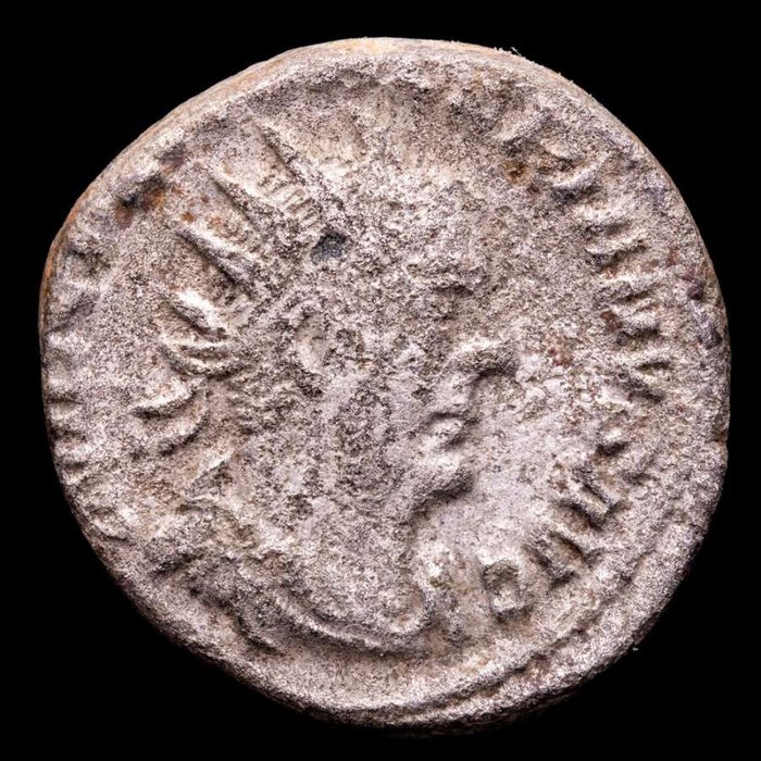 Roman Empire. Valerian I (AD 253-260). Antoninianus Minted in Rome. VICTORIA AVGG, Victory standing left holding wreath and palm.