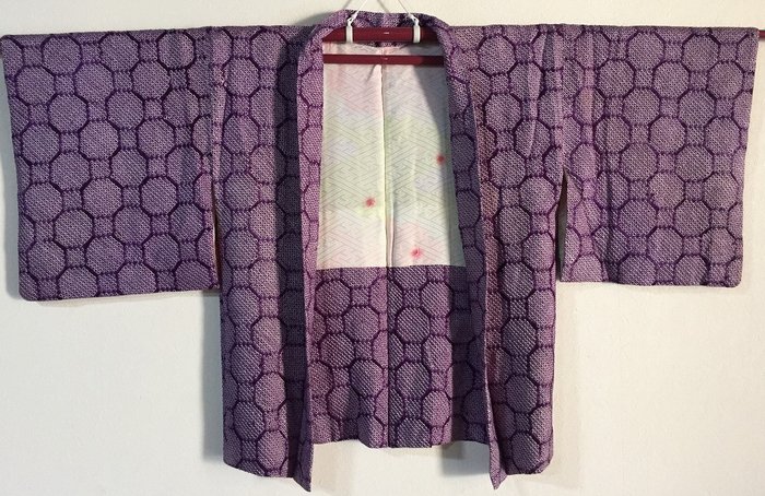 SHIBORI / Japonés Vintage Kimono 羽織 HAORI Chaqueta - Seda - Japón - Período Showa - Período Heisei