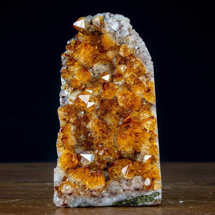 Prachtige AAA++ Citrienkwarts met calcietkristal Druzen, Brazilië- 1556.14 g