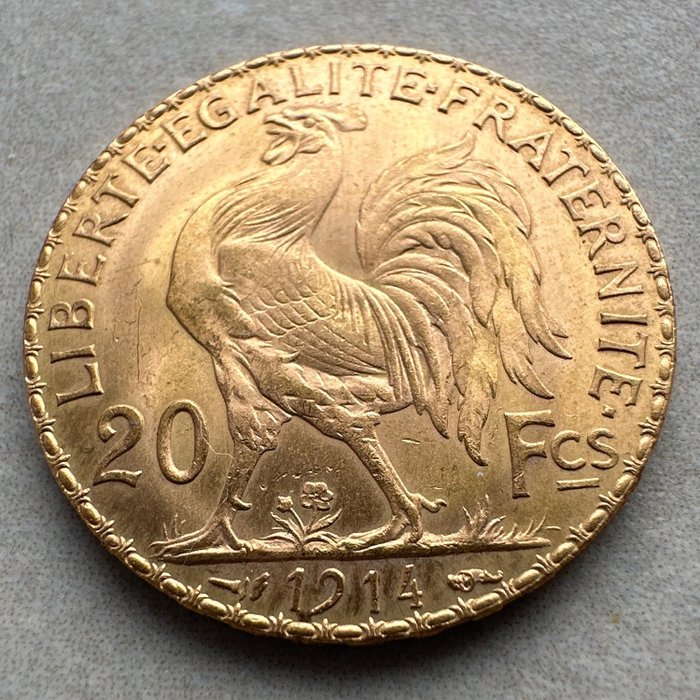 法國. Third Republic (1870-1940). 20 Francs 1914 Marianne