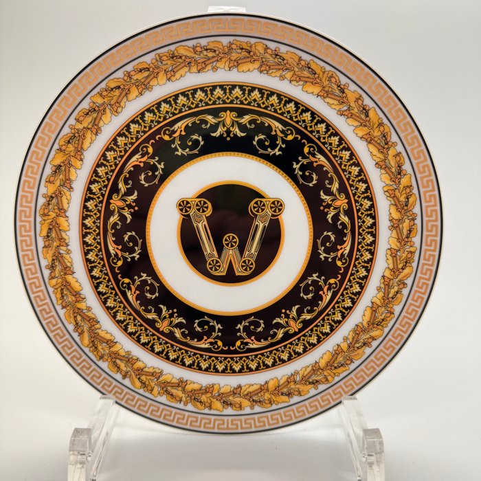 Rosenthal Versace - 盘子 - BROTTELLER 17 cm VIRTUS ALPHABET Buchstabe W - 瓷