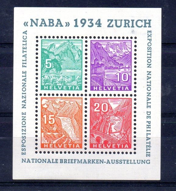 Szwajcaria  - SCHWEIZ - Blok NABA z 1934 r
