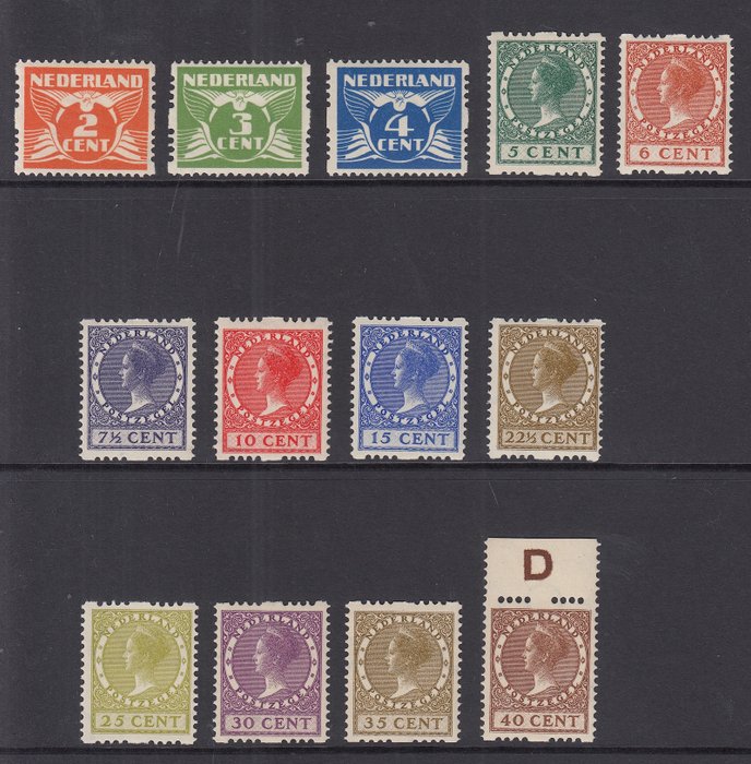 Holanda 1926/1927 - Serrilha de rolo bilateral - NVPH R19/R31