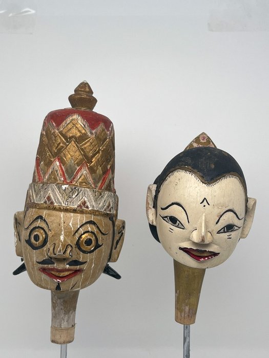 2 wayang golek heads - Java - Indonesia