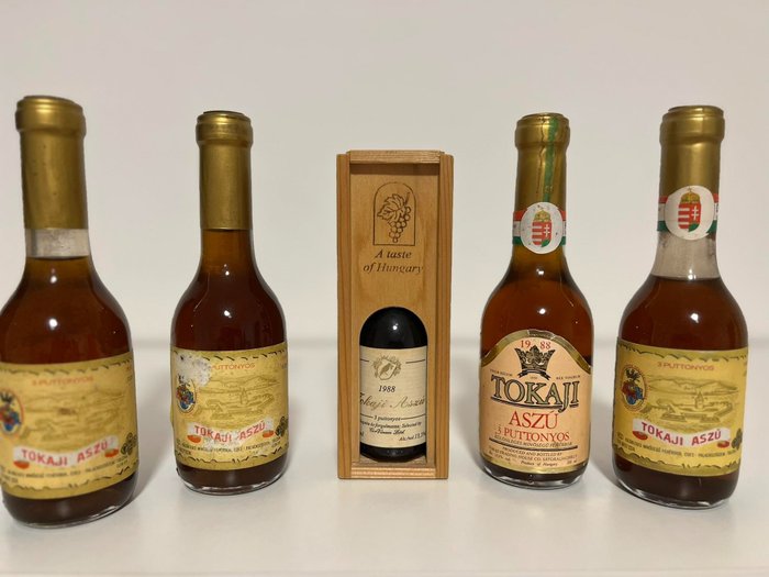 1988 Tokaji Aszú 3 Puttonyos - Tokaji - 5 Bottles (0.25L + 0.1L)