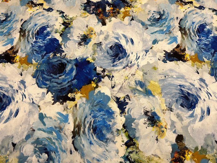 Țesătură de bumbac Oeko tex 100 - temă florală abstractă - Țesătură tapițerie  - 300 cm - 280 cm