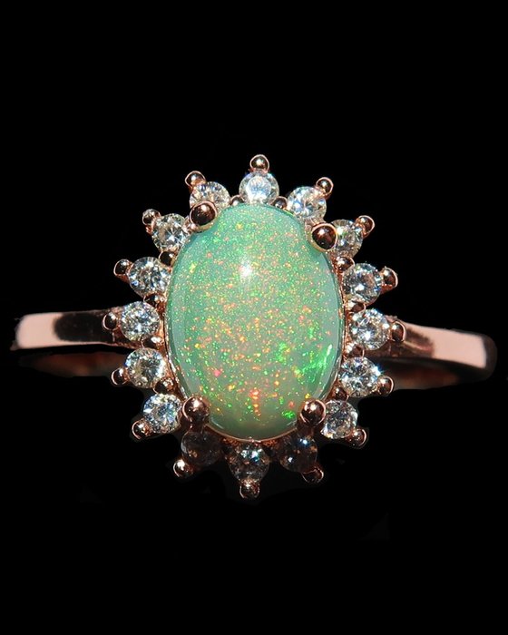 Opal - Silber, Glaubensring – Welo Opal – Freude, Klarheit und Intuition - Ring
