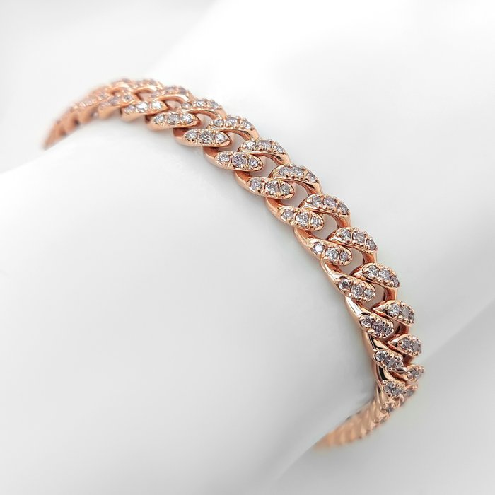 Sem preço de reserva 2.18 Carat Pink Diamonds Bracelet Bracelete - Ouro rosa 
