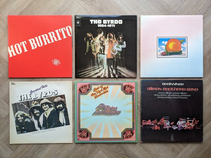 Allman Bros. Band, Byrds, The Flying Burrito Brothers - 6 Albums in Early Western Rock Music! - LP-album (flera objekt) - 1971
