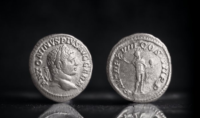 Empire romain. Caracalla (198-217 apr. J.-C.). Denarius Rome - Sol