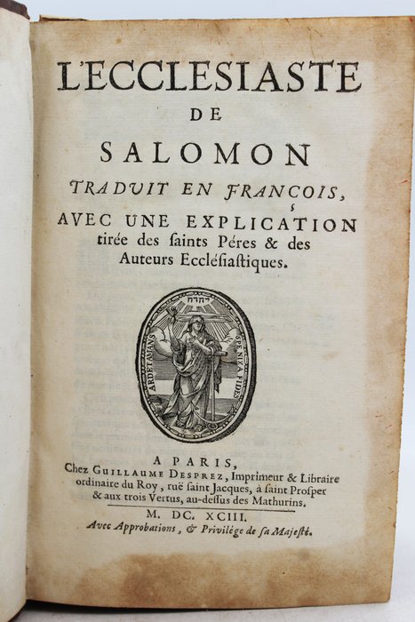 Salomon - L'Ecclésiaste de Salomon - 1693