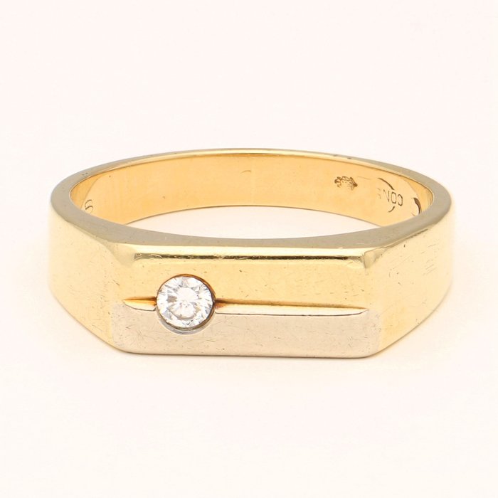 Ring - 14 Karat Gold - Gelbgold -  0.09ct. Diamant 