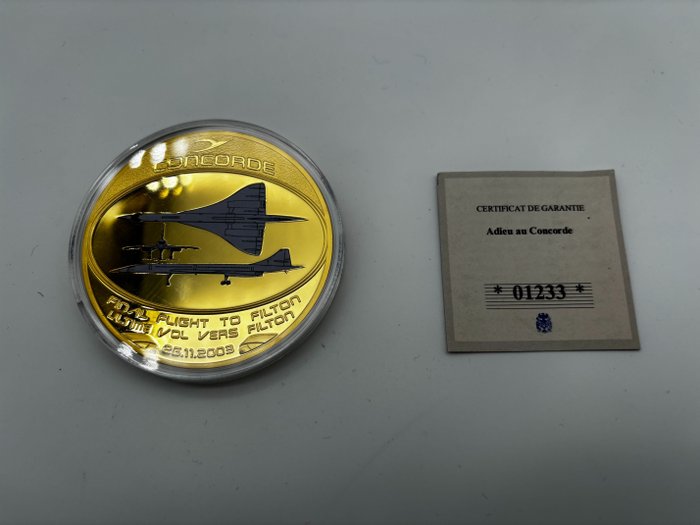 航空公司和机场纪念品 - 飞往菲尔顿协和式飞机的最后一次航班 - 系列奖章：“告别协和式飞机”编号 1233/2003 - 2010-2020年
