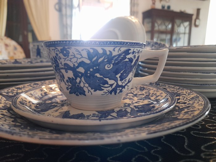 Boch la Louvière - Bordservice - blå drage - Porcelæn