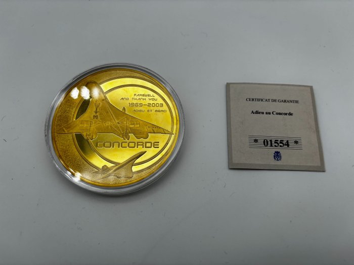Memorabilia van luchtvaartmaatschappijen en luchthavens - Laatste vlucht New York - Paris Concorde - Medaille uit de serie: "Farewell to Concorde" nummer - 2010-2020