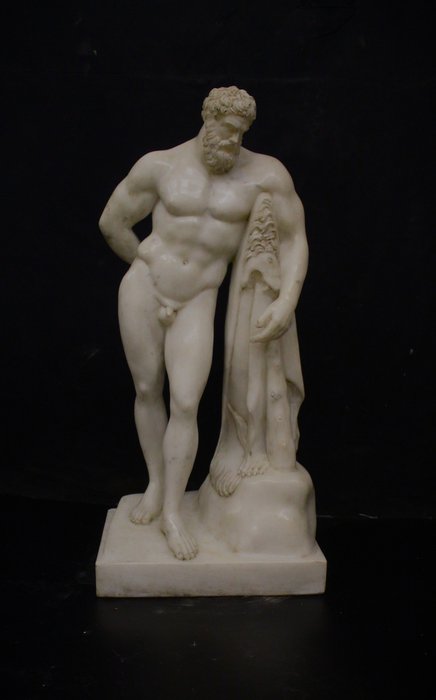 Skulptur, Ercole Farnese - 74 cm - Marmor