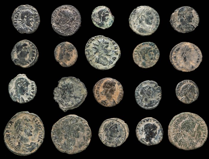 Römisches Reich. Lote 20 monedas acuñadas entre los siglos III - IV d. C.