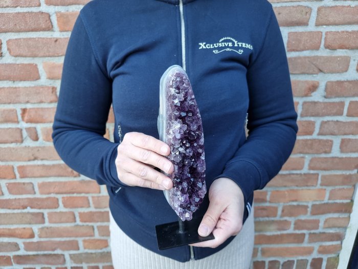 高品质紫水晶+支架 - 高度: 24,5 cm - 宽度: 8 cm- 1218 g