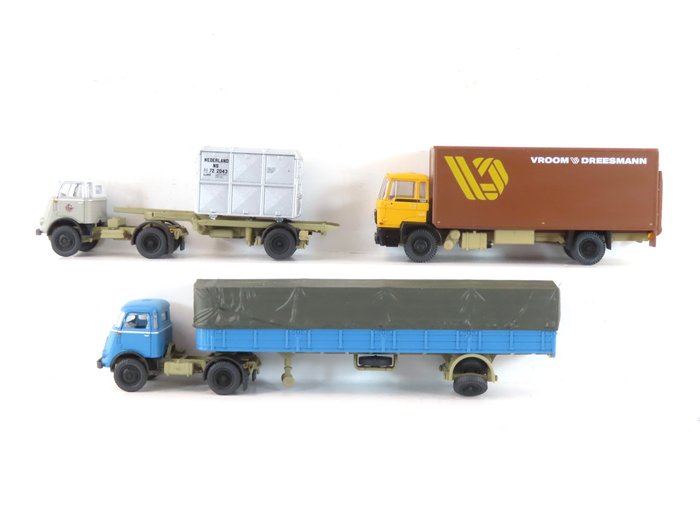 Artitec H0 - 487.010.01/487.021.01/487.052.04 - Vehículos de modelismo ferroviario (3) - 3 camiones DAF diferentes