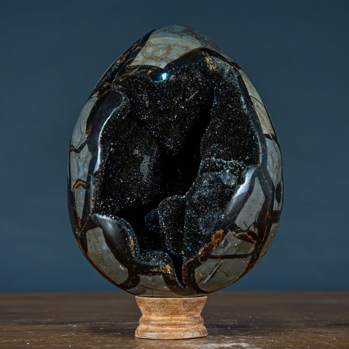 Belle Druse septarienne naturelle avec cristaux de calcite Œuf- 3500.14 g