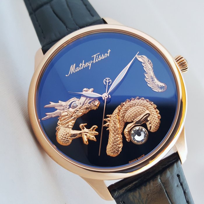 Mathey-Tissot - DRAGON - Limited Edition *1 - 199* - Swiss Automatic - 2 Gems - Gold - Herre - Ny