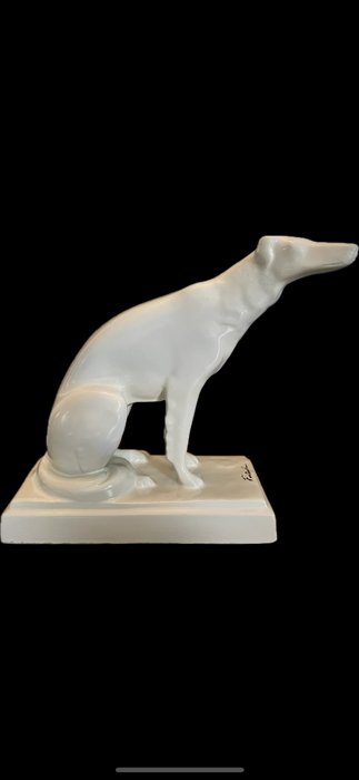 Fontinelle - Skulptur, Lévrier Assis - 31 cm - Keramik - 1928
