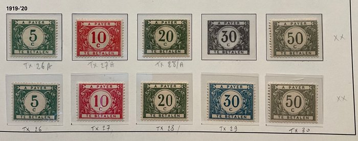 比利時 1895/1988 - 郵票：相簿頁面上的收藏 - TX1/83