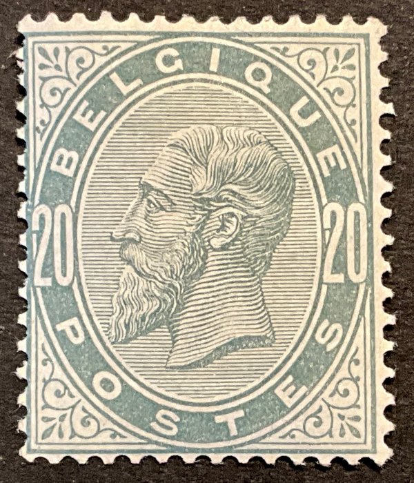 Belgien 1883/1883 - Leopold II 20c pärlgrå - POSTFRIS - OBP 39