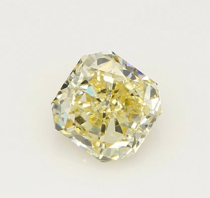 鑽石 - 0.62 ct - 明亮型, 雷地恩型 - Fancy Yellow - VS2