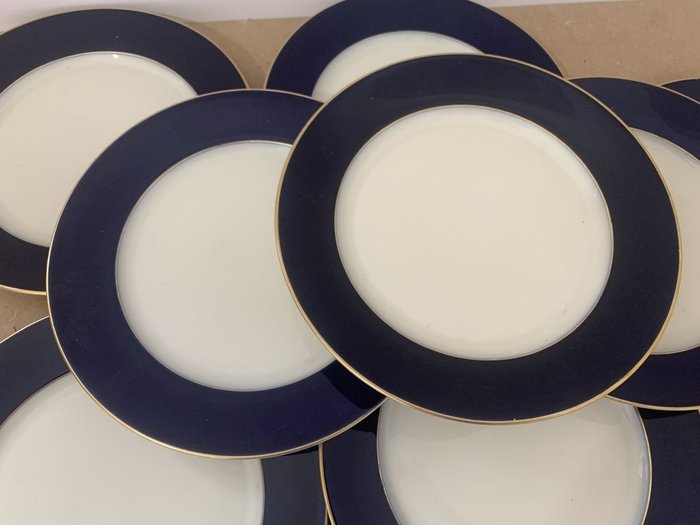 Rosenthal - Assiette (8) - 8 Cobalt ecru breakfast plates - Porcelaine