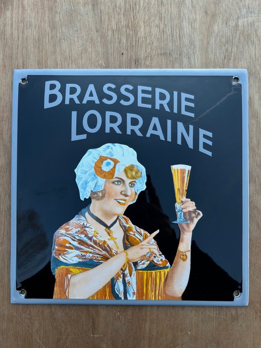 Emailleschild - Brasserie Lorraine - Emaille
