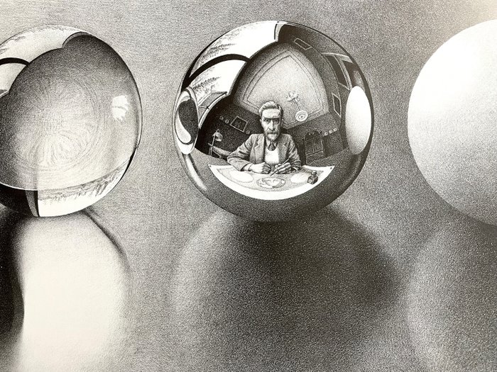 M.C. Escher (1898-1972), after - Three Spheres II (1946)