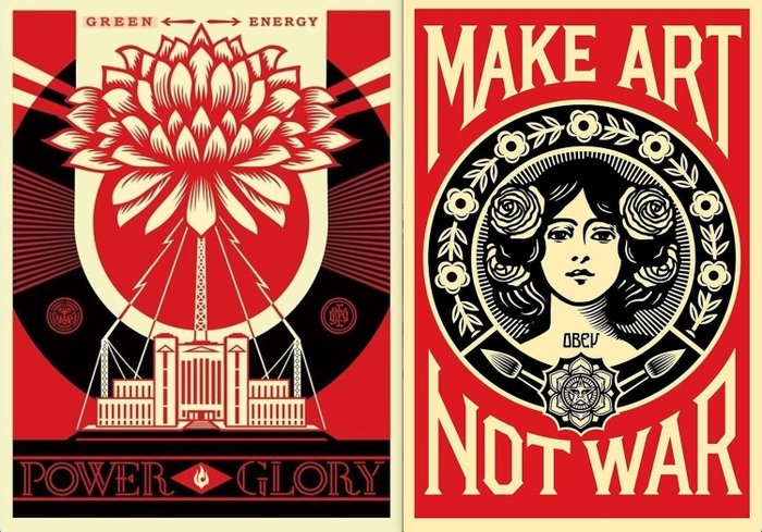 Shepard Fairey (OBEY) (1970) - Green Power + Make Art Not War Bonus