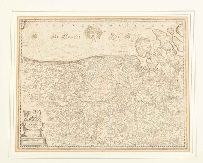 Βέλγιο, Χάρτης - Φλάνδρα; H. Hondius - Comitatus Flandriae Nova Tabula - 1621-1650
