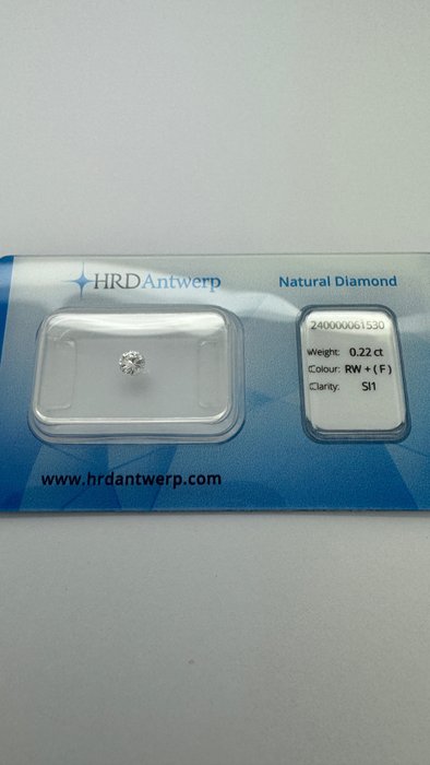 1 pcs 钻石 - 0.22 ct - 明亮型 - F, Rare White - SI1 微内含一级