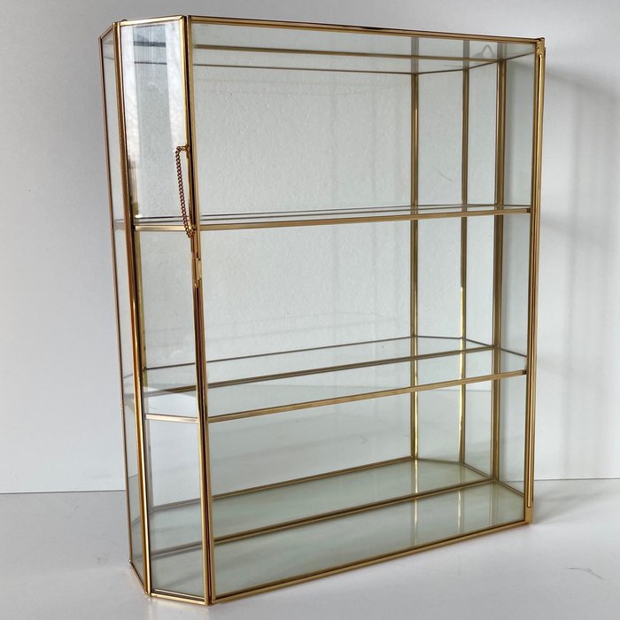 Realizzato interamente a mano - 展示櫃 - 玻璃, 黃銅, 24克拉鍍金