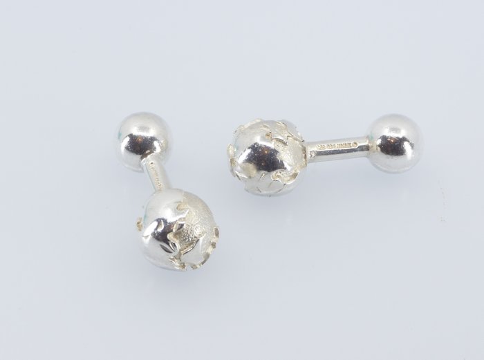 Tiffany & Co. - Botões de punho - Globe Cutout Cufflinks Prata 