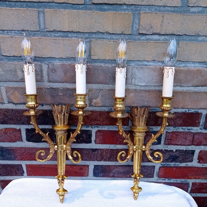 Kerzenhalter - (2) - Bronze (vergoldet)