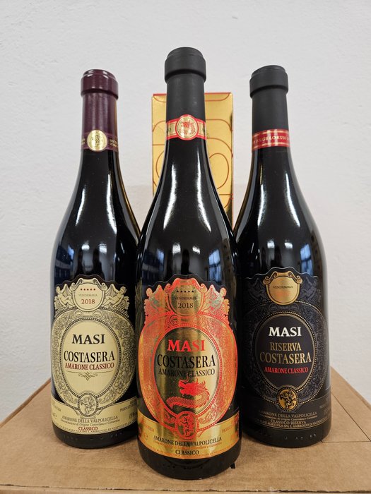 2018 Masi "Lunar Year", 2017 Masi Costasera Riserva & 2018 Masi Costasera - Amarone della Valpolicella - 3 Bottiglie (0,75 L)
