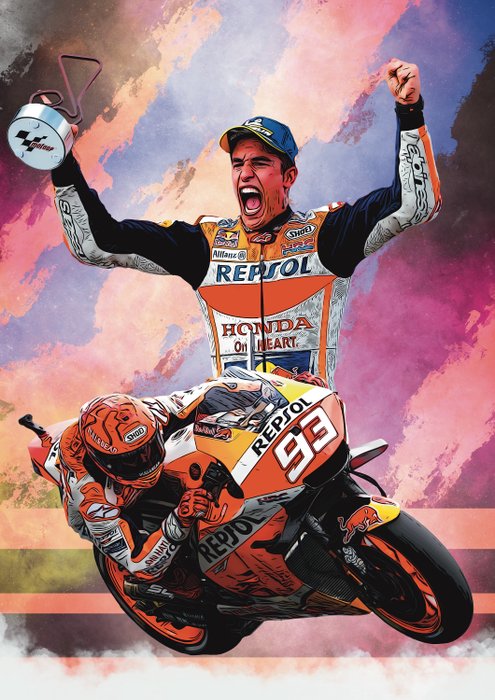 本田車隊 - MotoGP - Marc Márquez - HRC Honda MotoGP Limited Edition 1/3 (ONLY 3 COPY WORLDWIDE) - 2024 - Artwork 