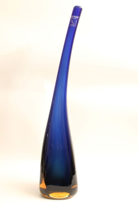 Barbini - Scultura, Bottiglia Ambra Blu - 48 cm - 48 cm - Vetro