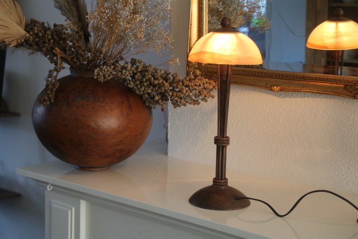 Lámpara de sobremesa (1) - Lámpara de escritorio/notario - recubrimiento de polvo de metal