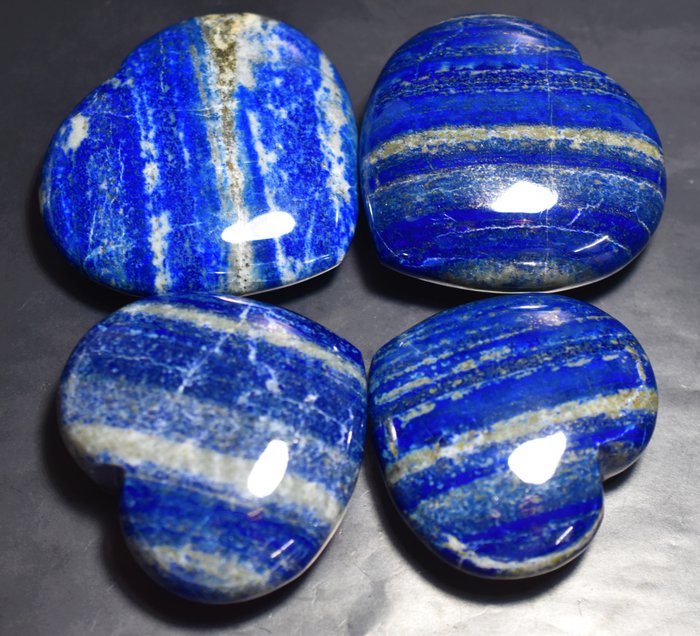 Lapis Lazuli Hearts - Height: 78 mm - Width: 84 mm- 1139 g - (4)