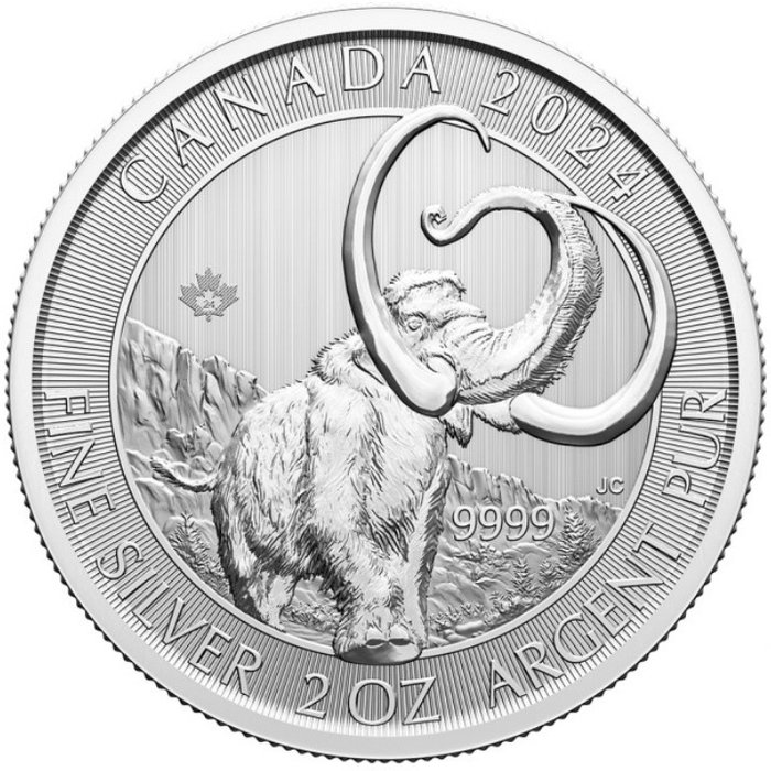 加拿大. 10 Dollar 2024 Ice Age Series - Wollmammut 2. Ausgabe 2 Oz BU  (没有保留价)
