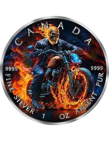 Canadá. 5 Dollars 2023 Burning Rider Dark Riders, 1 Oz (.999)