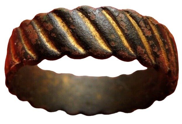 Medieval Bronce, Anillo -18mm-siglos del 9 °al 11 ° DC Anillo