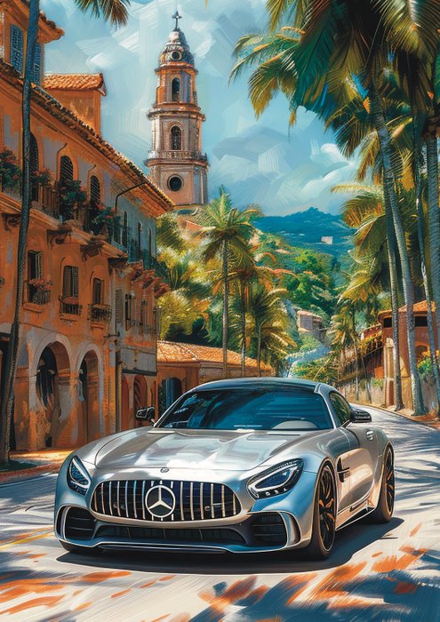 Mercedes - MERCEDES AMG GT 63 (2024) Limited Edition 3/3 w/COA (LAST copy Worldwide) - Giclée 
