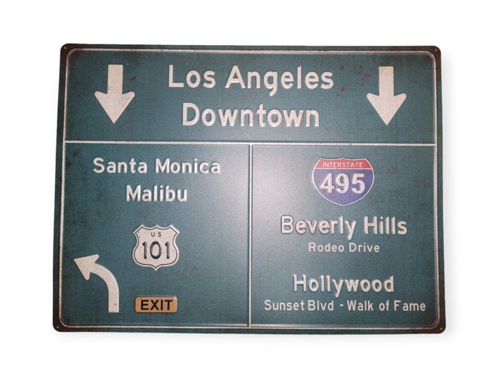 Los Angeles road/traffic sign - 道路/红绿灯标志 - 金属标牌