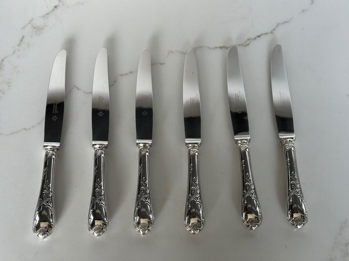 Christofle - Conjunto de facas de mesa (6) - Marly - Banhado a prata