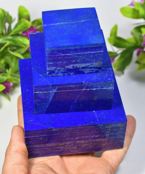 Exquisitas cajas de lapislázuli hechas a mano: perfectas para la decoración de la cocina o el Cajas- 1100 g - (3)